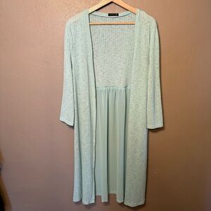 Cirana Mint Green Pastel Duster Cardigan Women's Size Large Boho Feminine Flowy